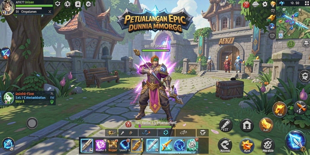 Tampilan gameplay seru dan menantang dari AFK77 dalam dunia MMORPG.