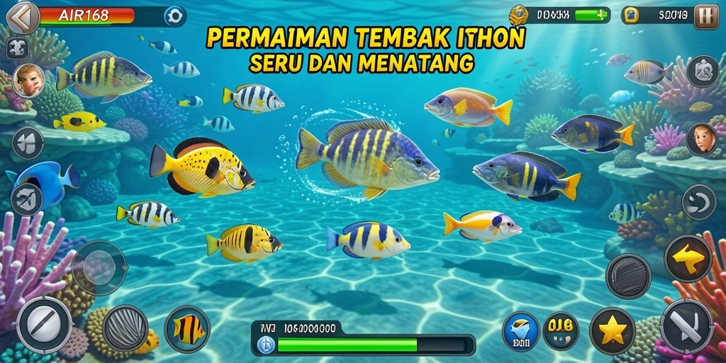 Gameplay menembak ikan yang seru dan interaktif di AIR168.