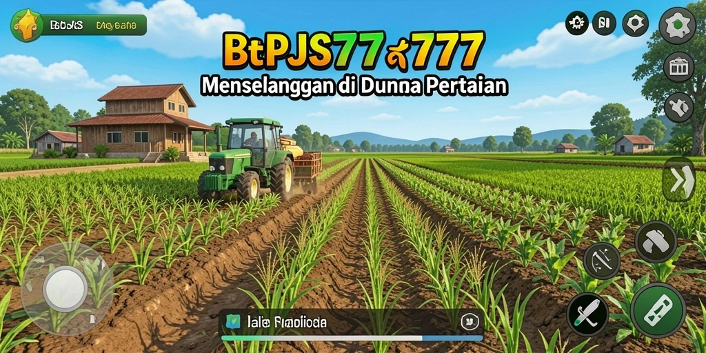 Screenshot gameplay BPJS777 yang menunjukkan suasana pertanian yang indah.