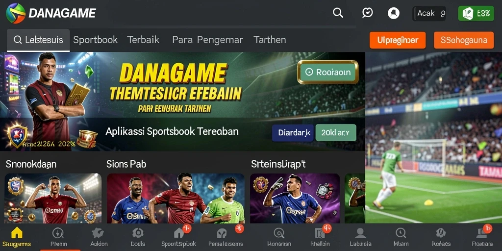 Tampilan gameplay nyata dalam aplikasi Sportsbook DANAGAME.