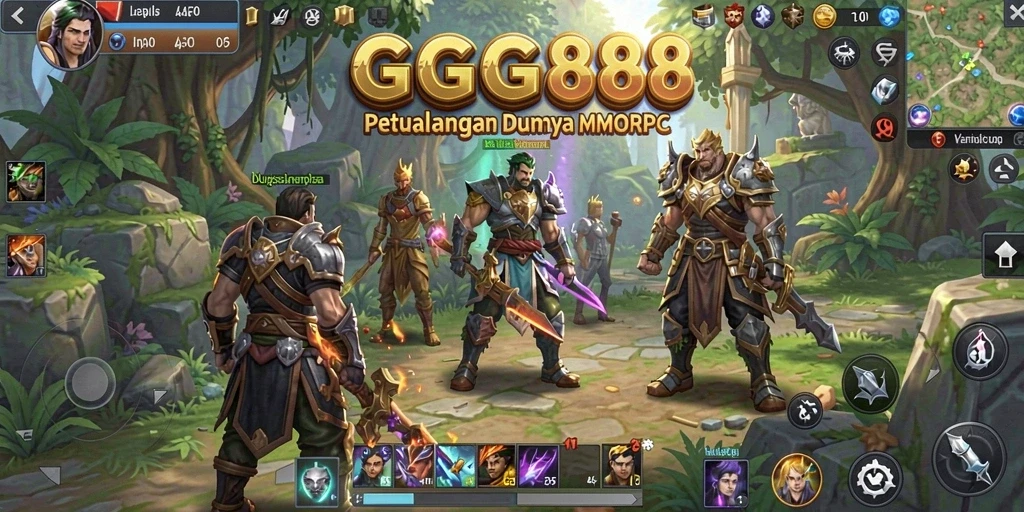Tampilan gameplay GGG888 yang mendebarkan saat bertempur di dunia MMORPG.