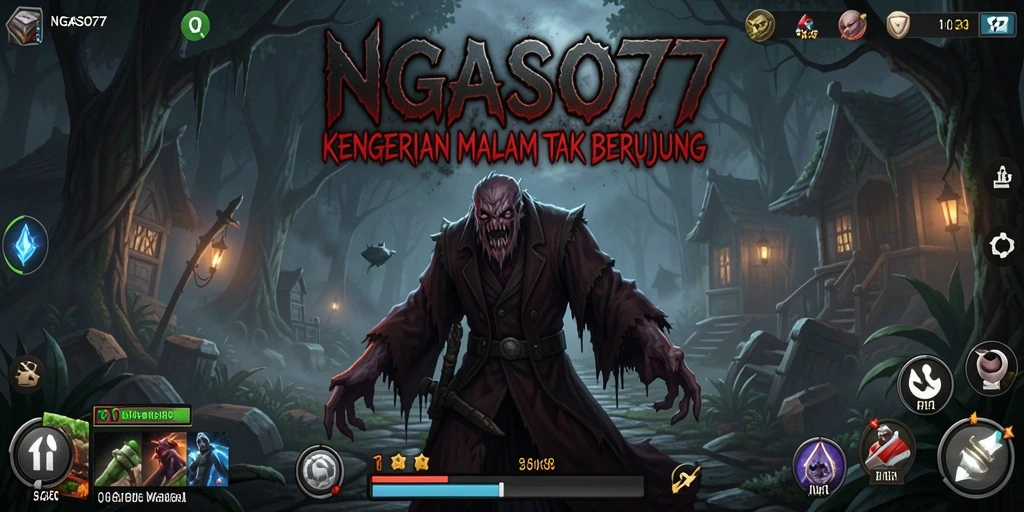 Screenshot NGASO77 menampilkan suasana horror dan gameplay yang menegangkan.