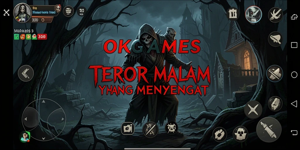 Tampilan gameplay mencekam OKGAMES dengan suasana Horror yang mendalam.