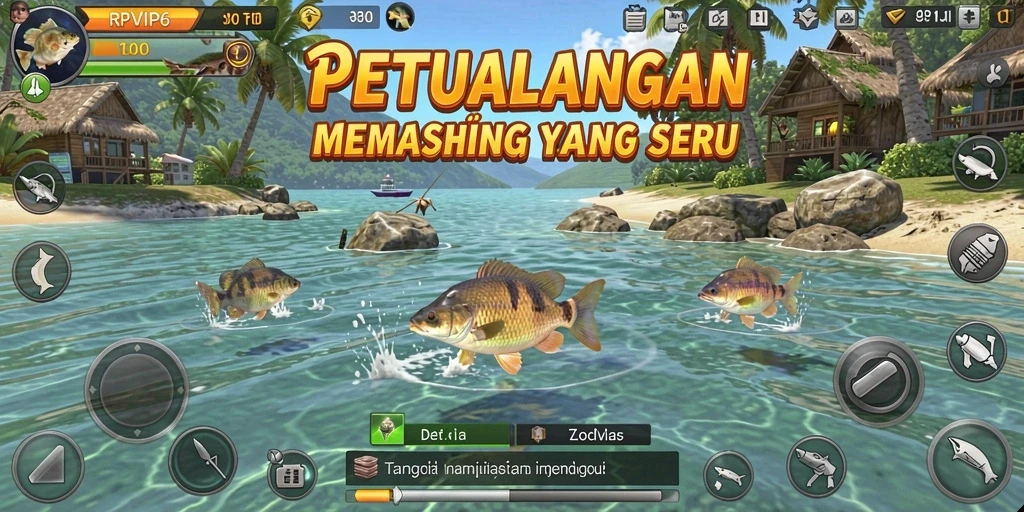Tampilan gameplay RPVIP6 yang mengasyikkan saat memancing.