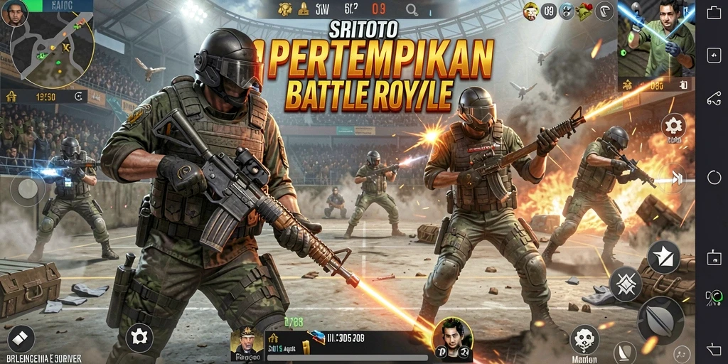 Gameplay seru di SRITOTO dengan aksi pertempuran Battle Royale.